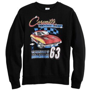 New! 1963 Corvette Stingray Fleece Sweatshirt GM Chevrolet Muscle Car Racing